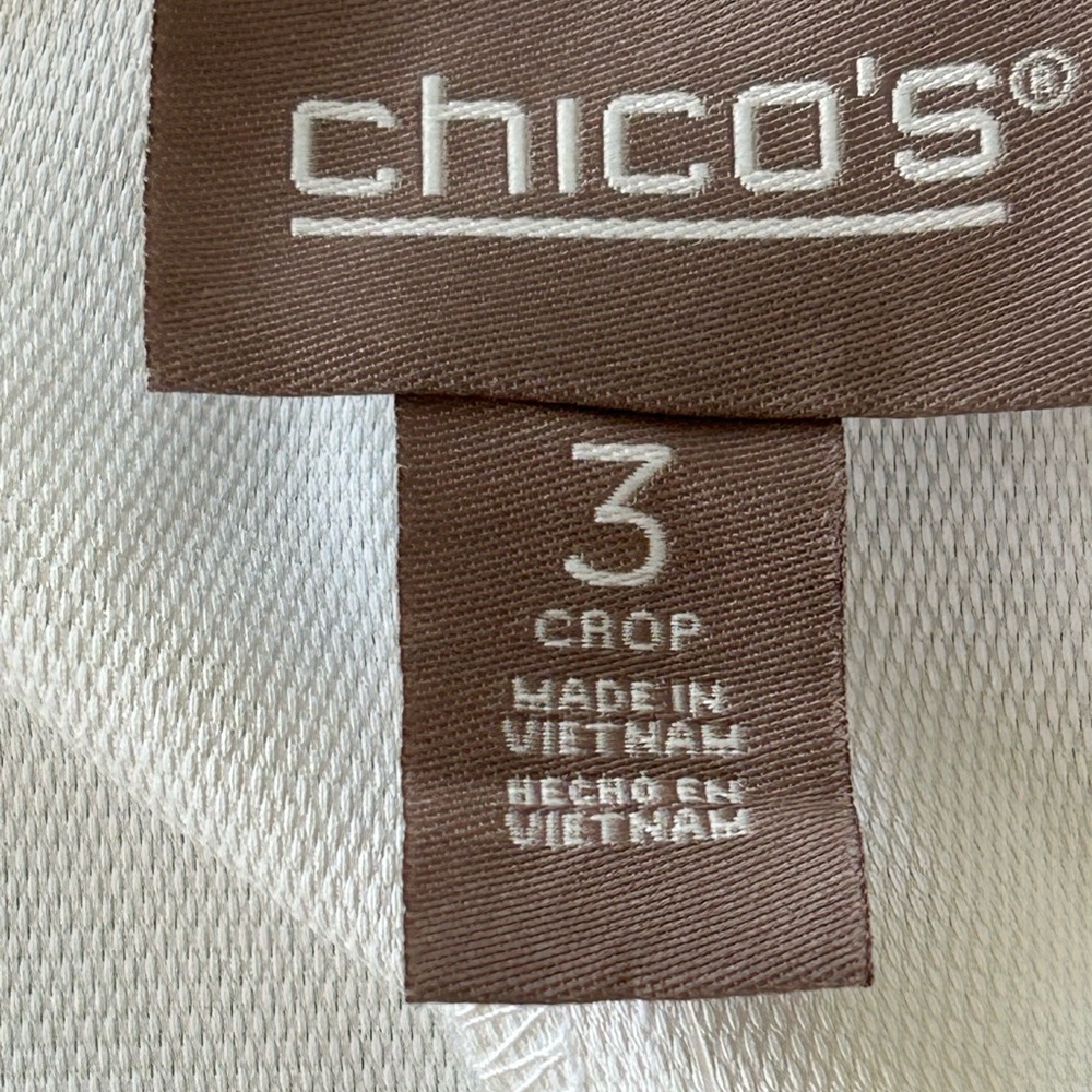 NWT Chico’s White Cropped Wide Leg Pants Size 16 Classic Nautical Coastal - Picture 4 of 7